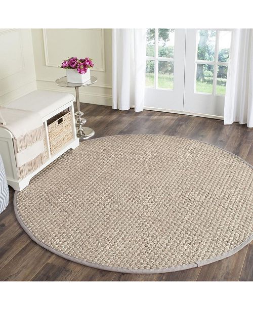 Safavieh Natural Fiber Natural And Gray 7 X 7 Sisal Weave Round