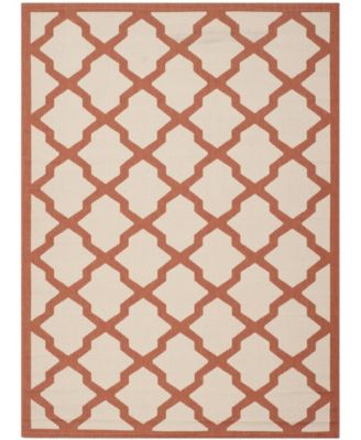 Courtyard CY6903 Beige and Terracotta 5'3" x 7'7" Sisal Weave Outdoor Area Rug
