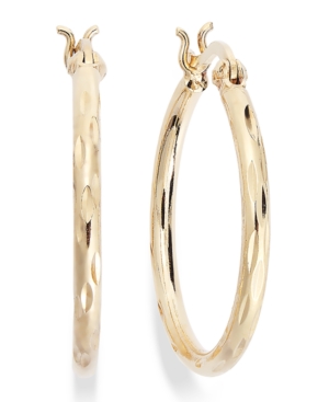 image of Giani Bernini Small Diamond-Cut Hoop Earrings in 18k Gold over Sterling Silver, 1