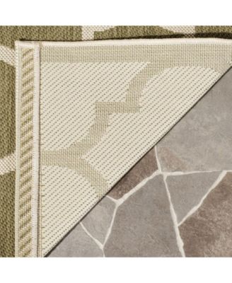 Courtyard CY6914 Green and Beige 5'3" x 7'7" Outdoor Area Rug