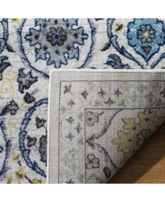 Evoke EVK210 Ivory and Blue 5'1" x 7'6" Area Rug