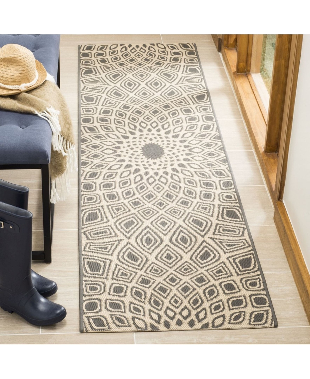 Safavieh Courtyard CY6616 Anthracite and Beige 2'3