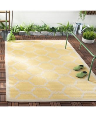 Courtyard CY6009 Yellow and Beige 5'3" x 7'7" Sisal Weave Outdoor Area Rug