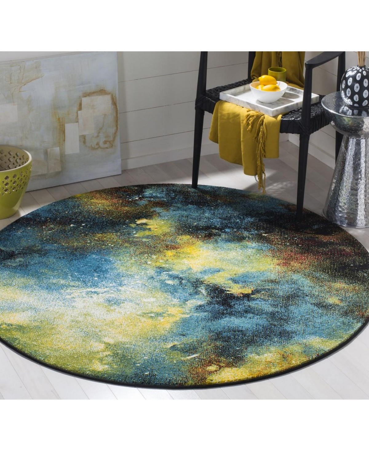 Safavieh Galaxy Gal-111and Multi x Area Rug - Blue