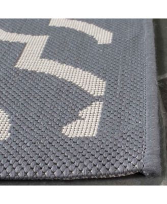 Courtyard CY6926 Anthracite and Beige 5'3" x 7'7" Sisal Weave Outdoor Area Rug