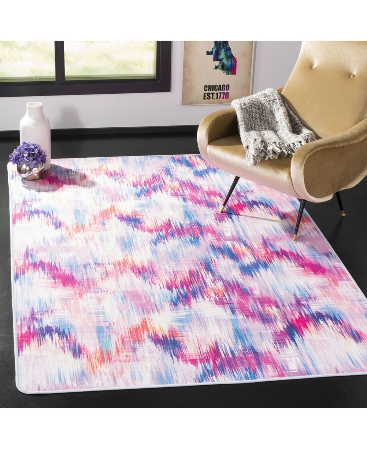 Safavieh Daytona DAY119and Pink Area Rug - Ivory