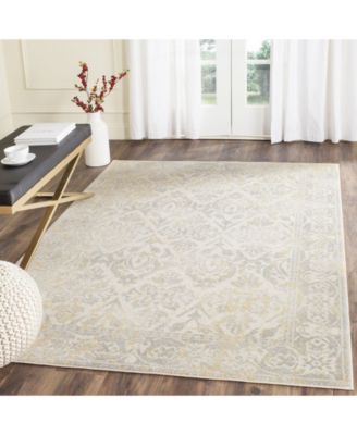 Evoke EVK264 Ivory and Gray 5'1" x 7'6" Area Rug