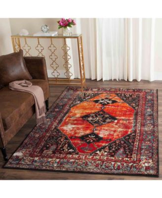 Vintage Hamadan VTH217 Orange and Multi 5'3" x 7'6" Area Rug