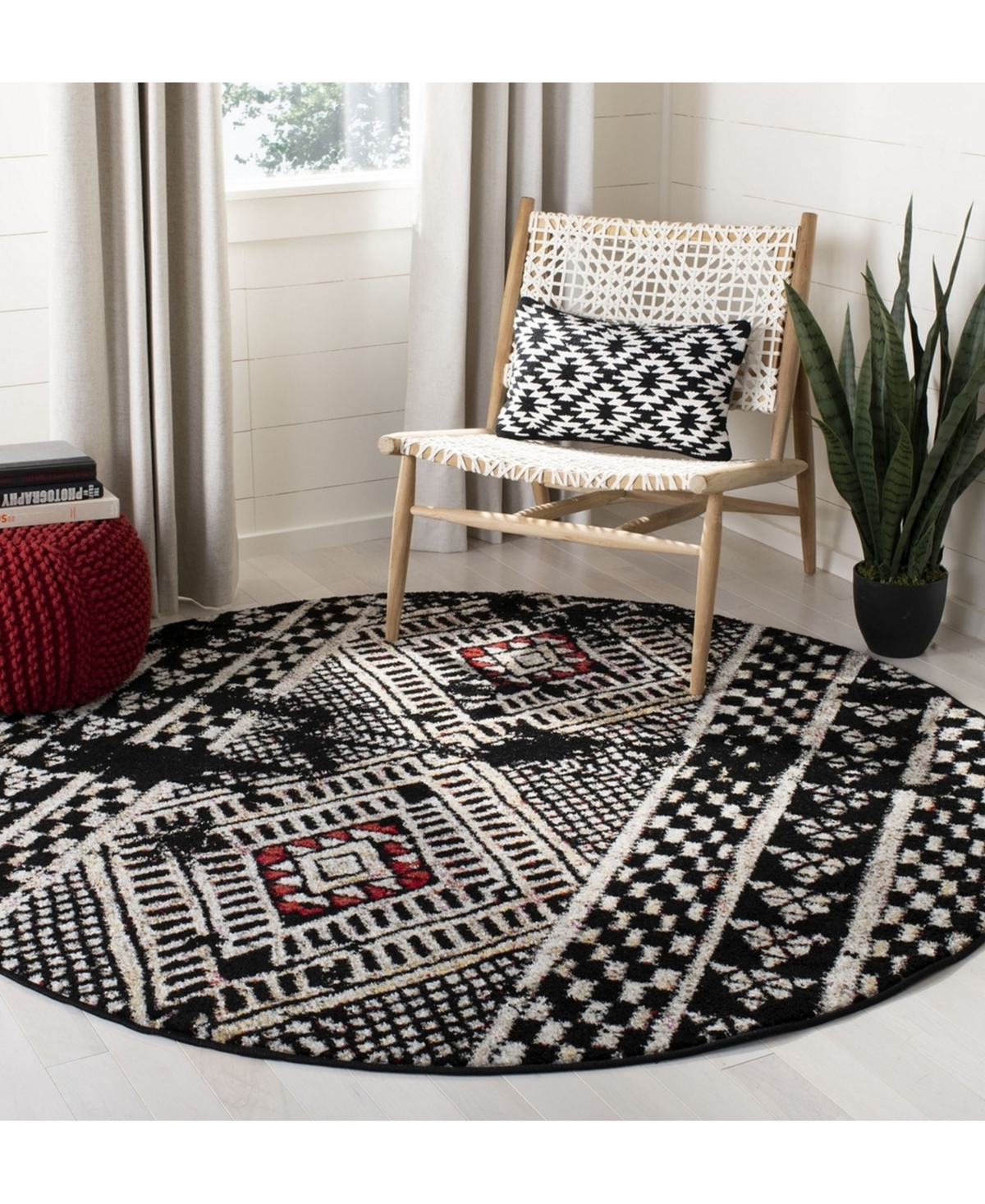 Safavieh Adirondack 202and Light Gray x Area Rug - Black