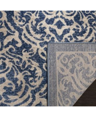Brentwood BNT810 Navy and Creme 5'3" x 7'6" Area Rug