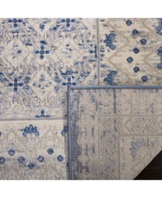 Brentwood BNT899 Light Gray and Blue 5'3" x 7'6" Area Rug