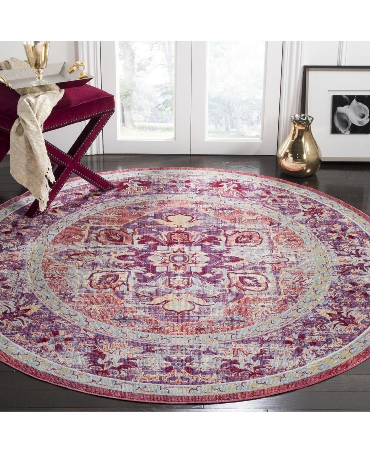 Safavieh Claremont CLR664and Coral x Area Rug - Purple