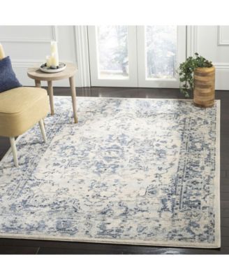 Charleston CHL411 Ivory and Navy 5'3" x 7'6" Area Rug