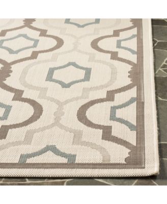 Courtyard CY7938 Beige and Dark Beige 5'3" x 7'7" Outdoor Area Rug
