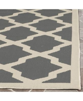 Courtyard CY6903 Anthracite and Beige 5'3" x 7'7" Sisal Weave Outdoor Area Rug