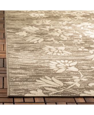 Courtyard CY6064 Dark Beige and Beige 5'3" x 7'7" Sisal Weave Outdoor Area Rug