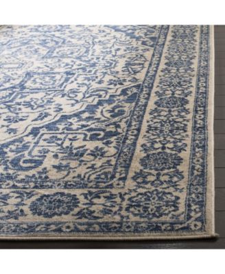 Brentwood BNT832 Navy and Light Gray 5'3" x 7'6" Area Rug