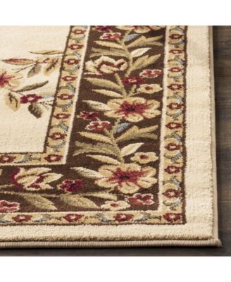 Lyndhurst LNH557 Ivory and Brown 5'3" x 7'6" Area Rug