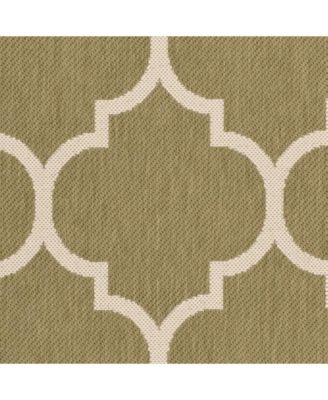 Courtyard CY6914 Green and Beige 5'3" x 7'7" Outdoor Area Rug