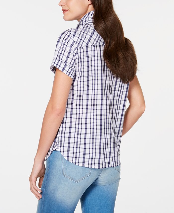 Tommy Hilfiger Cotton Plaid Short-Sleeve Shirt - Macy's