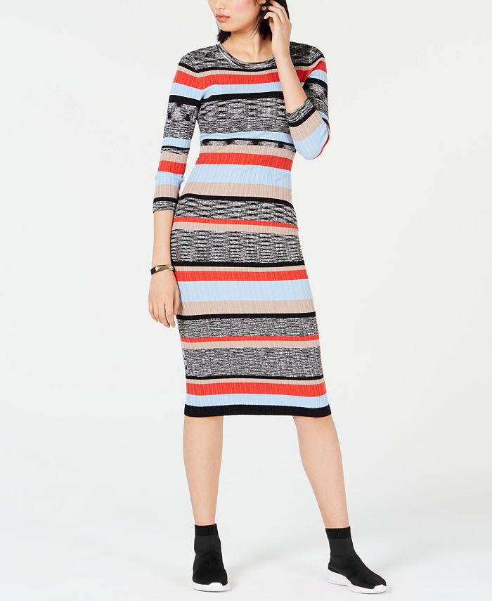 Bar III Striped Sweater Dress, Created for Macy's - Macy's