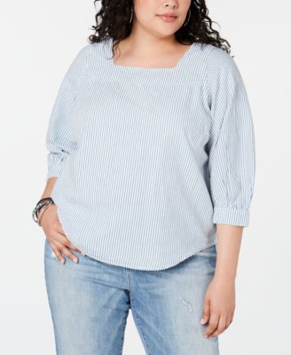 macys plus size lucky brand tops
