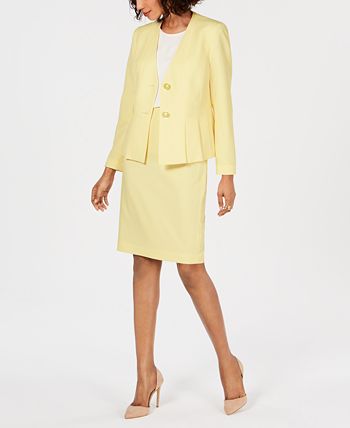 A yellow skirt suit hotsell