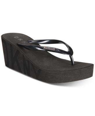 dkny wedge flip flops