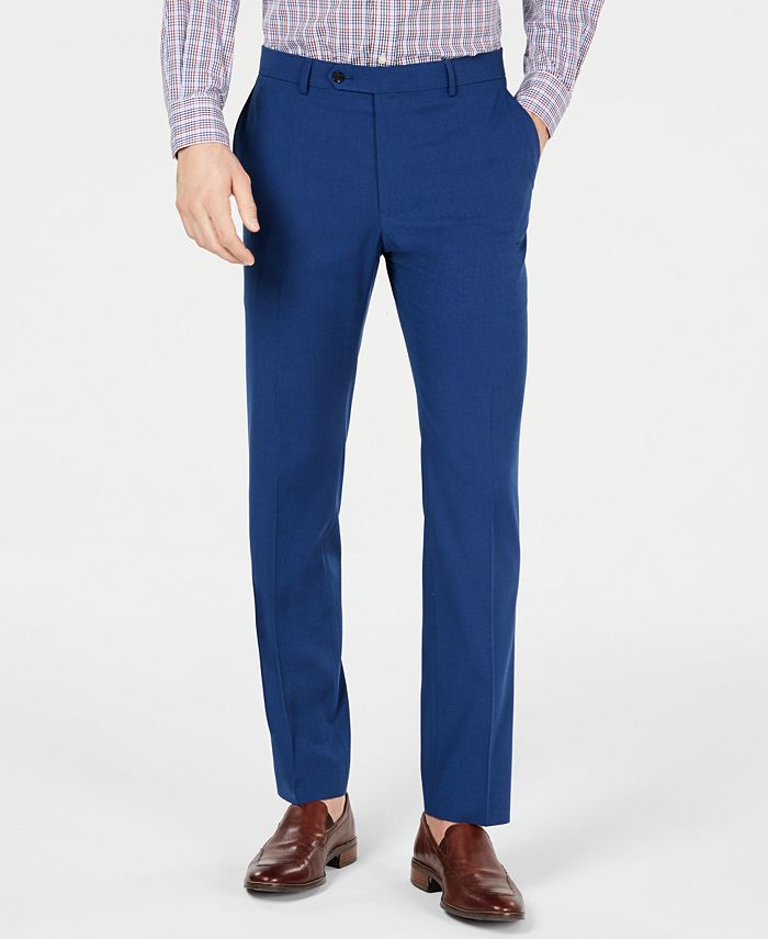 Tommy Hilfiger Men's Modern-Fit THFlex Stretch Blue Neat Tic Suit - Macy's