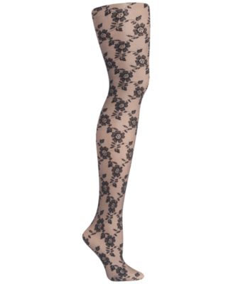 DKNY - Floral-Lace Tights