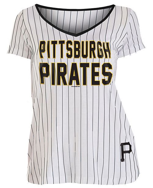 5th Ocean Women S Pittsburgh Pirates Pinstripe V Neck T Shirt
