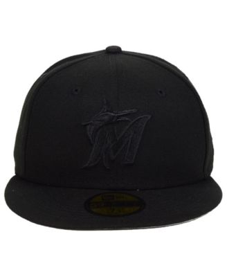 Miami Marlins Triple Black Custom 59FIFTY Fitted Cap