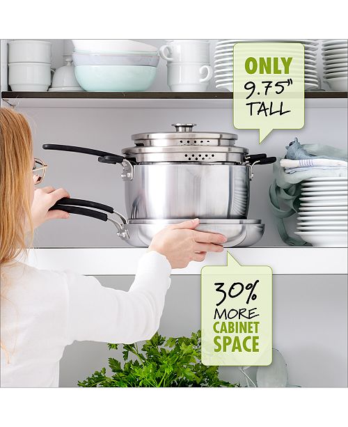 GreenPan Levels 6Pc. Stainless Steel Stackable Ceramic Nonstick Set