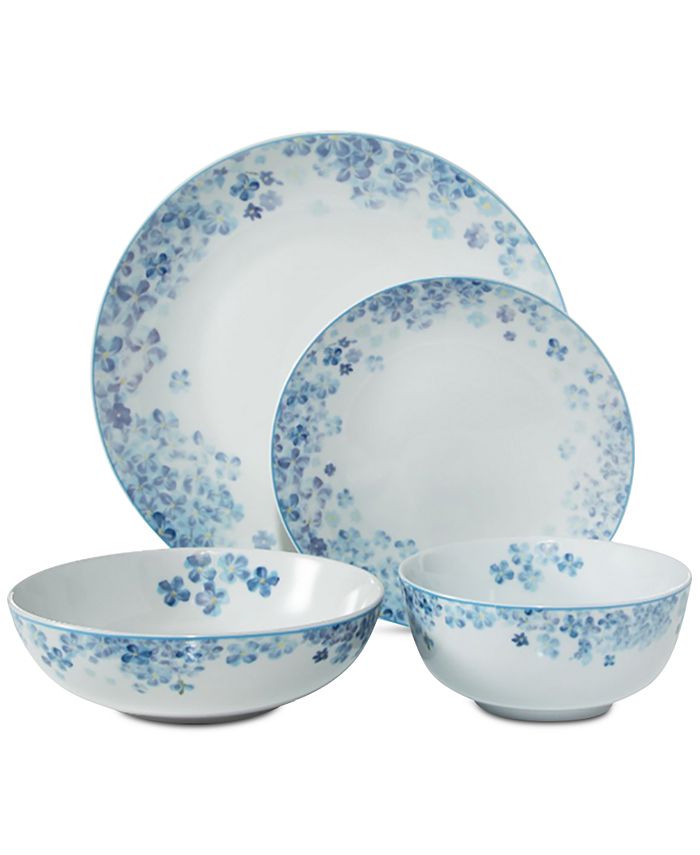 Darbie Angell Hydrangea Blue 16-Pc. Dinnerware Set, Service for 4 - Macy's