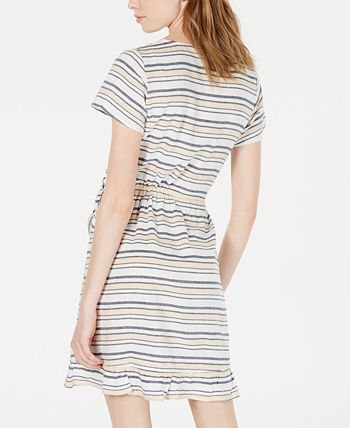 Roxy Juniors Sun Dreamer Striped Faux Wrap Dress Macy s