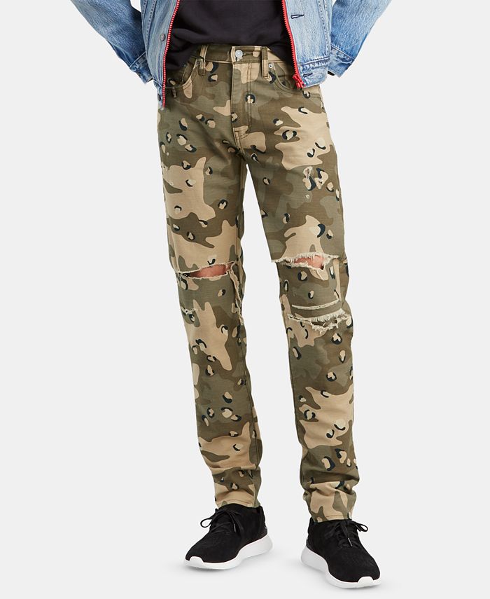 Levi's Men's Leopard Camo Tapered Fit Lo Ball Stacked Jeans - Macy's
