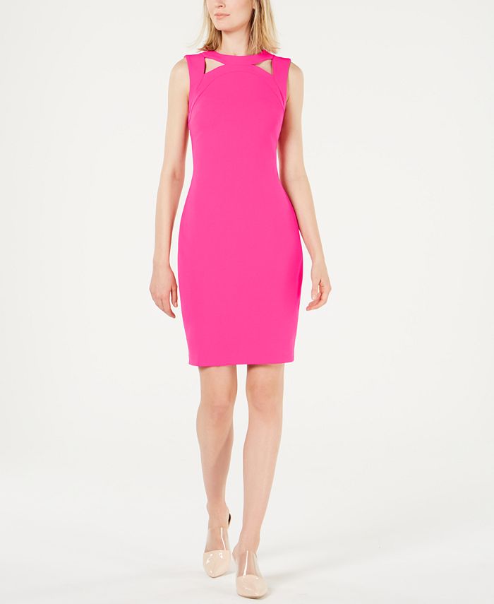 Calvin Klein Cutout-Collar Sheath Dress - Macy's