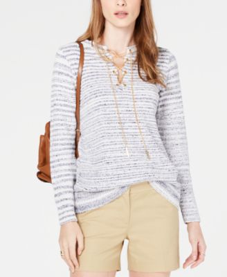 Michael Kors - Chain Lace-Up Tunic Sweater