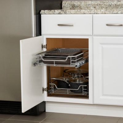 Glidez Dual Slide 2-Tier Sliding Cabinet Organizer