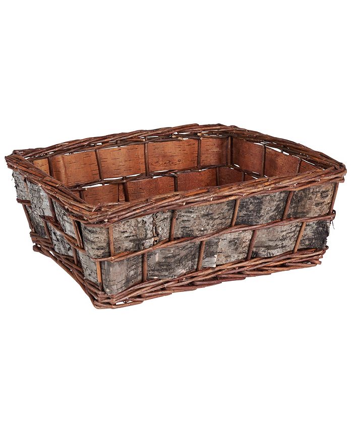 Household Essentials - Birch Bark Decorative Wicker Basket