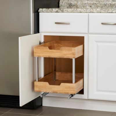Glidez Wood 14.5" 2-Tier Sliding Cabinet Organizer