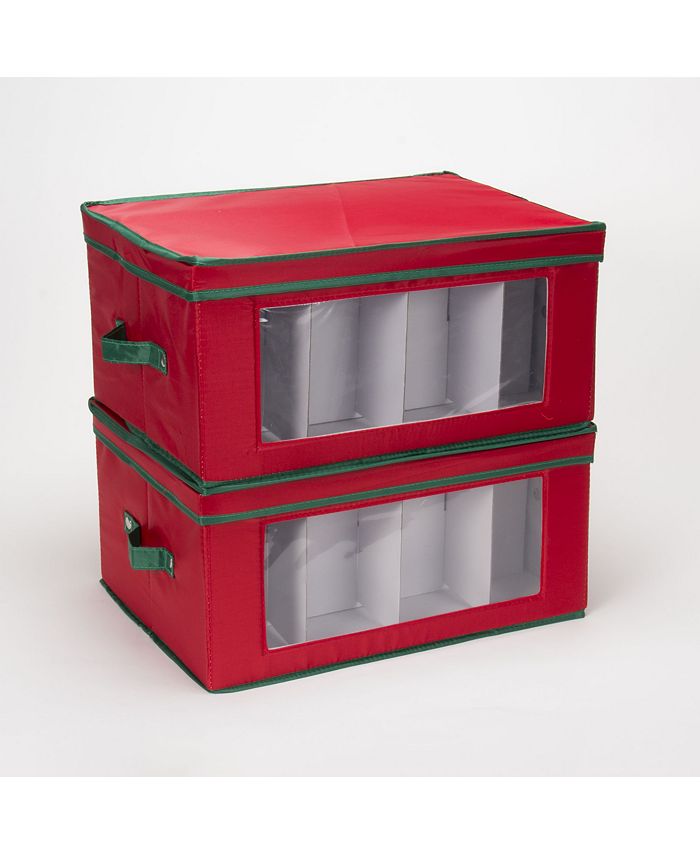 Household Essentials Holiday Stemware Balloon Wine Glass Storage Box