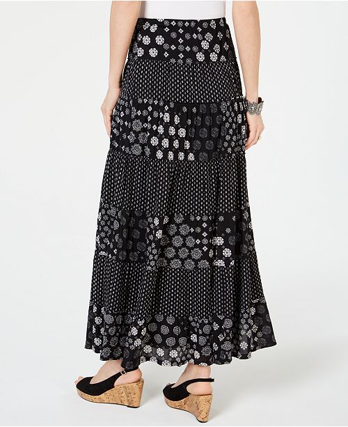 Style & Co MixedPrint Tiered Maxi Skirt, Created for Macy's & Reviews