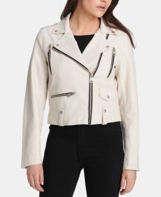 levis white leather jacket