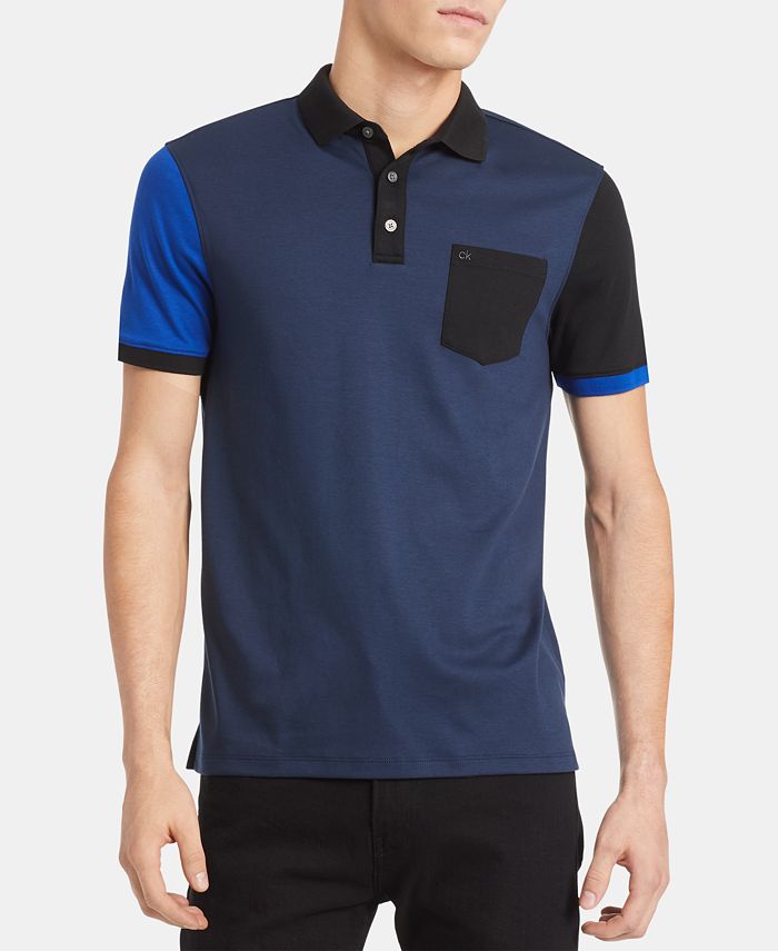 Calvin Klein Men's Colorblocked Polo Shirt & Reviews - Polos - Men - Macy's