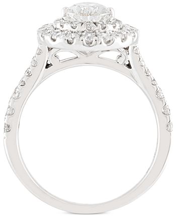 Macy's - Diamond Pear Double Halo Engagement Ring (2 ct. t.w.) in 14k White Gold