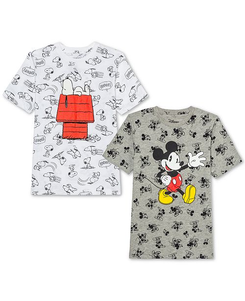 Jem Big Boys Peanuts Snoopy T Shirt Disney Mickey Mouse T Shirt