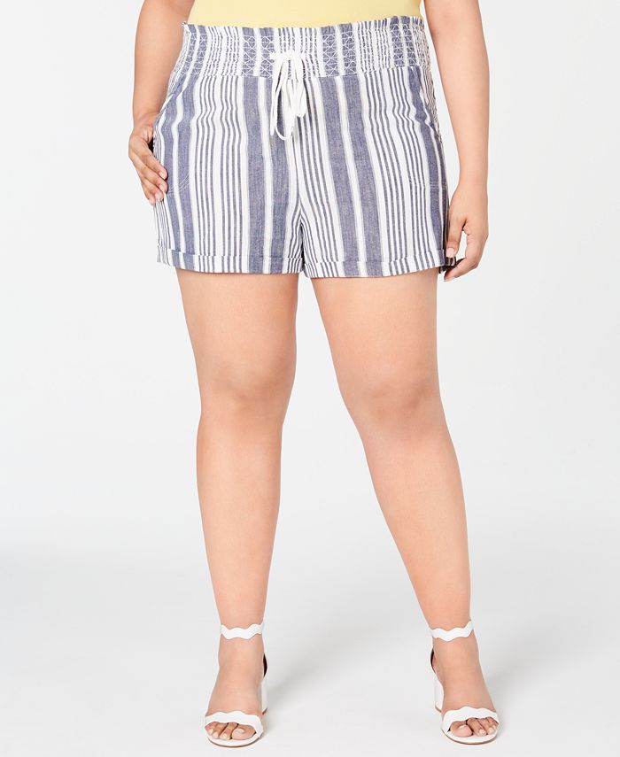 Planet Gold Trendy Plus Size Cotton Smocked Shorts - Macy's