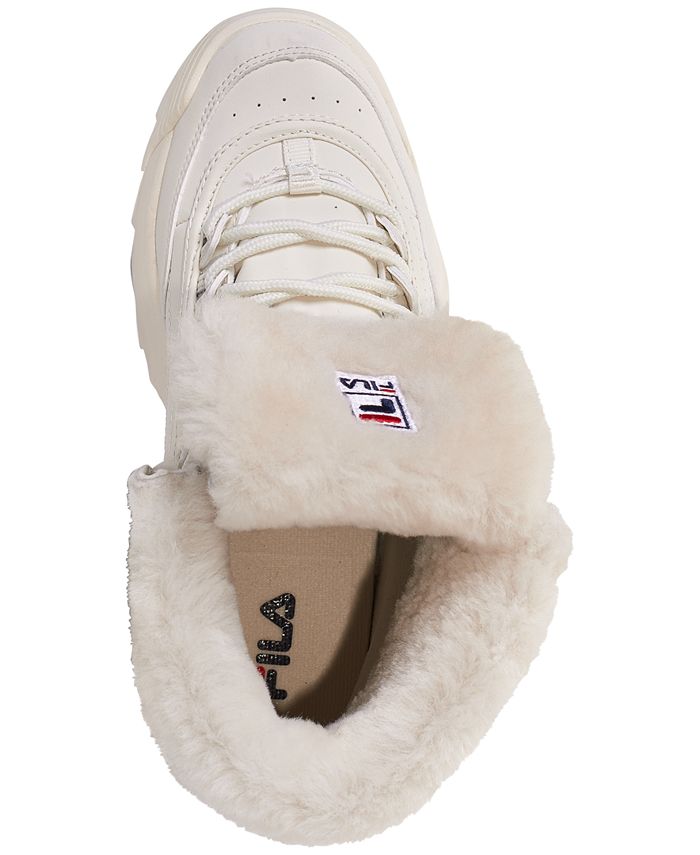 Fila Women's Disruptor Shearling Sneaker Boots from Finish Line - Macy's