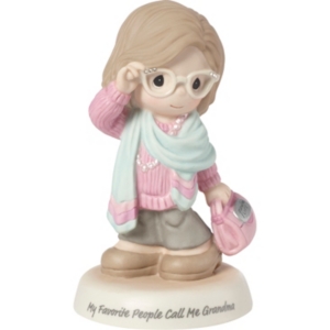 Precious Moments My Favorite People Call Me Grandma Bisque Porcelain Figurine 183008 In Pink